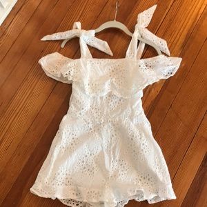 Women’s White Eyelet Romper! Saks 5th size Small